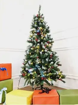 Christmas Tree With Pine Cones And Berries საახალწლო ნაძვის ხე დათოვლილი ბოლოებით გირჩით და კენკრით 150 სმ (OT747)