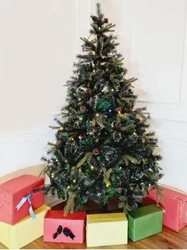 Christmas Tree With Lights And Pine Cones  საახალწლო ნაძვის ხე შერეული წიწვებით და განათებით 210 სმ (OT654)