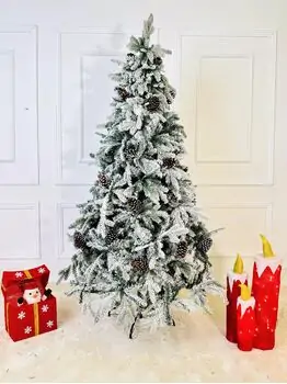 Snow-Covered Christmas Tree With Pine Cones საახალწლო ნაძვის ხე დათოვლილი ტოტებით და გირჩით 210 სმ (OT2083), 8 image