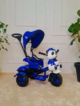BABY HOPE LITTLE PANDA TRICYCLE BLUE  სამთვლიანი ველო-ეტლი პანდა, 3 image