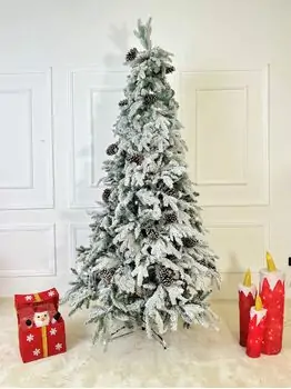 Snow-Covered Christmas Tree With Pine Cones საახალწლო ნაძვის ხე დათოვლილი ტოტებით და გირჩით 240  სმ (OT2084), 12 image