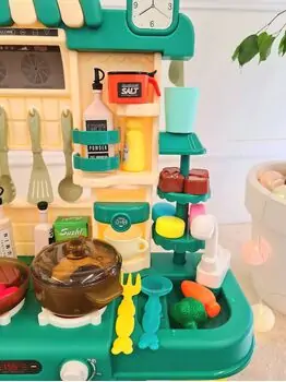 Spraying Kitchen With Accsesories Green - ფუნქციური საბავშვო სამზარეულო, 3 image