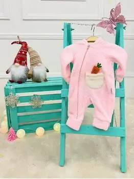 Fluffy Rabbit Romper Pink - საბავშვო რომპერი
