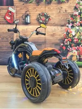 Vintage Moto Black  - ელექტრო მოტოციკლი ტყავის სავარძლით, 3 image