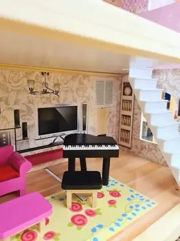 Moni Toys 4110 Wooden doll house Mila საბავშვო ხის სათამაშო თოჯინის სახლი, 6 image