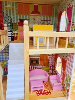 Moni Wooden Doll House Emily - ხის სათამაშო სახლი, 3 image
