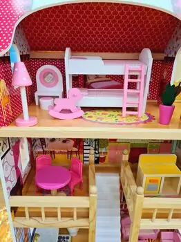 Moni Wooden Doll House Emily - ხის სათამაშო სახლი, 2 image