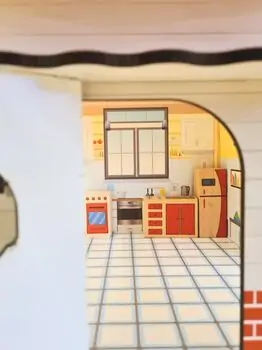 Moni Wooden Dollhouse Elly EV22 - ხის სათამაშო სახლი, 2 image