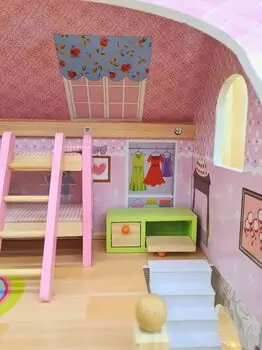 Moni Toys 4110 Wooden doll house Mila საბავშვო ხის სათამაშო თოჯინის სახლი, 8 image