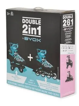 Roller skates 2in1 Double white S /30-33/ როლიკები, 2 image