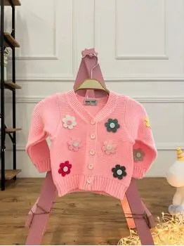 Baby Flowers Knitted Jacket Pink - საბავშვო მოსაცმელი, 2 image