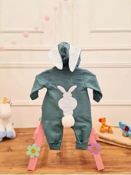 Baby Romper Cute Rabbit Light Blue რომპერი