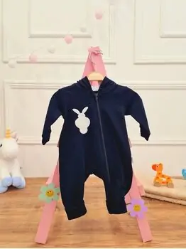 Baby Romper Cute Rabbit Blue რომპერი, 2 image