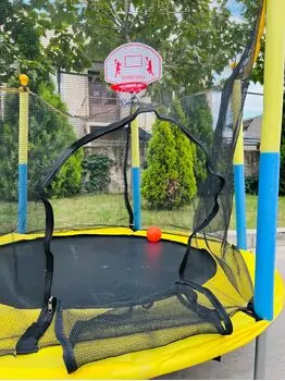 Metal & Plastic Trampoline 140cm 5FT Yellow  - ბატუტი, 3 image