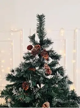 Christmas Tree With Pine Cones And Snow-Covered Branches საახალწლო ნაძვის ხე გირჩით და დათოვლილი ბოლოებით 210 სმ (OT011), 3 image