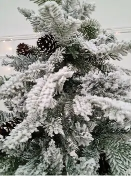 Snow-Covered Christmas Tree With Pine Cones საახალწლო ნაძვის ხე დათოვლილი ტოტებით და გირჩით 210 სმ (OT2083), 7 image