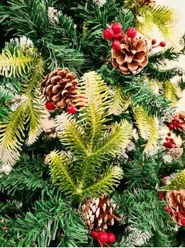 Christmas Tree With Pine Cones And Berries საახალწლო ნაძვის ხე შერეული სილიკონის წიწვებით გირჩით და კენკრით 280 სმ (OT2006), 3 image