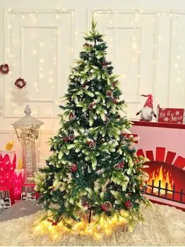 Christmas Tree With Pine Cones And Berries საახალწლო ნაძვის ხე სილიკონის შერეული  წიწვებით, გირჩით და კენკრით 180 სმ (OT2003)