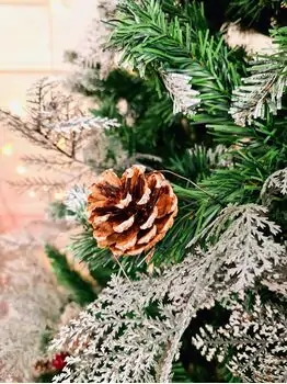 Christmas Tree With Cone And Berries საახალწლო ნაძვის ხე დათოვლილი ბოლოებით გირჩით და კენკრით 240 სმ (OT2076), 11 image