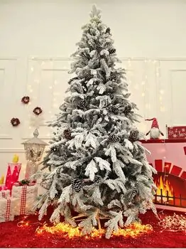 Snow-Covered Christmas Tree With Pine Cones საახალწლო ნაძვის ხე დათოვლილი ტოტებით და გირჩით 240  სმ (OT2084), 3 image