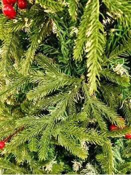 Christmas Tree With Berries საახალწლო ნაძვის ხე სილიკონის შერეული წიწვებით და კენკრით 210 სმ (OT035), 14 image