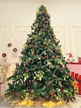 Christmas Tree With Pine Cones And Berries საახალწლო ნაძვის ხე შერეული სილიკონის წიწვებით გირჩით და კენკრით 280 სმ (OT2006), 2 image