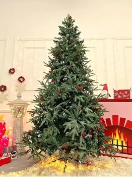 Christmas Tree With Berries საახალწლო ნაძვის ხე სილიკონის შერეული წიწვებით და კენკრით 210 სმ (OT035), 2 image