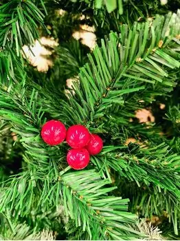 Christmas Tree With Cone And Berries საახალწლო ნაძვის ხე დათოვლილი ბოლოებით გირჩით და კენკრით 240 სმ (OT2076), 13 image