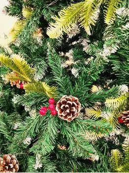 Christmas Tree With Pine Cones And Berries საახალწლო ნაძვის ხე შერეული სილიკონის წიწვებით გირჩით და კენკრით 280 სმ (OT2006), 4 image