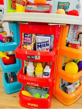 Market Play Set With Shopping Cart საბავშვო ფუნქციური დახლ-მაღაზია ურიკით, 3 image