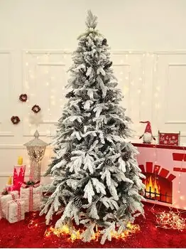 Snow-Covered Christmas Tree With Pine Cones საახალწლო ნაძვის ხე დათოვლილი ტოტებით და გირჩით 240  სმ (OT2084)