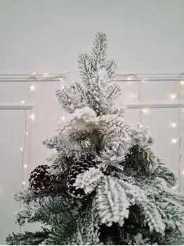Snow-Covered Christmas Tree With Pine Cones საახალწლო ნაძვის ხე დათოვლილი ტოტებით და გირჩით 210 სმ (OT2083), 3 image