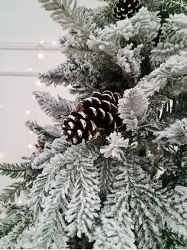 Snow-Covered Christmas Tree With Pine Cones საახალწლო ნაძვის ხე დათოვლილი ტოტებით და გირჩით 210 სმ (OT2083), 5 image