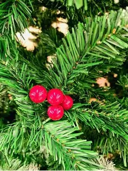Christmas Tree With Cone And Berries საახალწლო ნაძვის ხე დათოვლილი ბოლოებით გირჩით და კენკრით 240 სმ (OT2076), 10 image