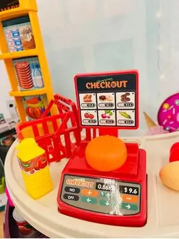 Supermarket with toy cash საბავშვო ფუნქციური დახლი-მაღაზია, 3 image