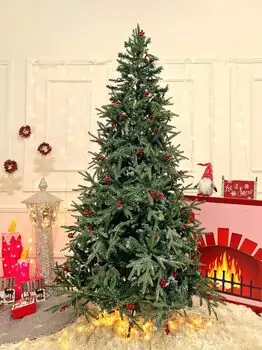 Christmas Tree With Berries საახალწლო ნაძვის ხე სილიკონის შერეული წიწვებით და კენკრით 210 სმ (OT035)