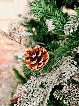Christmas Tree With Cone And Berries საახალწლო ნაძვის ხე დათოვლილი ბოლოებით გირჩით და კენკრით 240 სმ (OT2076), 9 image