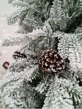 Snow-Covered Christmas Tree With Pine Cones საახალწლო ნაძვის ხე დათოვლილი ტოტებით და გირჩით 240  სმ (OT2084), 7 image