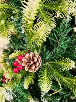 Christmas Tree With Pine Cones And Berries  საახალწლო ნაძვის ხე შერეული წიწვებით გირჩით და კენკრით 240 სმ (OT2004), 4 image
