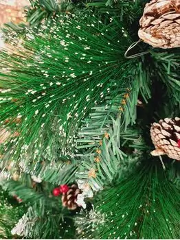 Christmas Tree With Pine Cones And Berries 180 CM ნაძვის ხე დათოვლილი ბოლოებით გირჩით და კენკრით (OT024), 6 image
