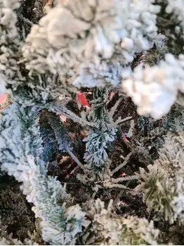Snow-Covered Christmas Tree 240 CM ნაძვის ხე დათოვლილი, შერეული სილიკონის ტოტებით, 8 image