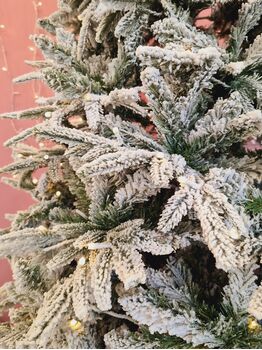 Snow-Covered Christmas Tree With Lights 270 CM ნაძვის ხე დათოვლილი, შერეული სილიკონის ტოტებით და განათებით, 4 image