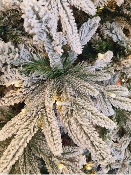 Snow-Covered Christmas Tree With Lights 270 CM ნაძვის ხე დათოვლილი, შერეული სილიკონის ტოტებით და განათებით, 6 image