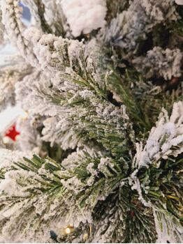 Snow-Covered Christmas Tree With Lights 270 CM ნაძვის ხე დათოვლილი, შერეული სილიკონის ტოტებით და განათებით, 7 image