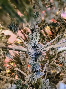 Snow-Covered Christmas Tree With Lights 270 CM ნაძვის ხე დათოვლილი, შერეული სილიკონის ტოტებით და განათებით, 8 image