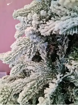 Snow-Covered Christmas Tree 210 CM ნაძვის ხე დათოვლილი, შერეული სილიკონის ტოტებით, 4 image