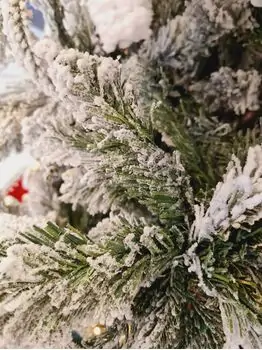 Snow-Covered Christmas Tree With Lights 270 CM ნაძვის ხე დათოვლილი, შერეული სილიკონის ტოტებით და განათებით, 7 image