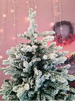Snow-Covered Christmas Tree 210 CM ნაძვის ხე დათოვლილი, შერეული სილიკონის ტოტებით, 3 image