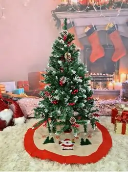 Snow-Covered Christmas Tree With Pine Cones And Berries საახალწლო ნაძვის ხე დათოვლილი ტოტებით, გირჩითა და კენკრით 120 სმ