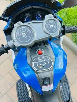 Super Moto Blue - ელექტრო მოტოციკლი კაუჩუკის საბურავებით, 6 image